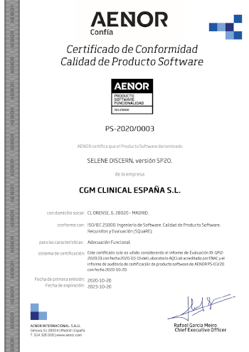 Certificado Adecuación Funcional CGM SELENE DISCERN