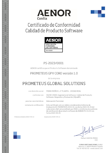 Certificado Adecuación Funcional GPV Core